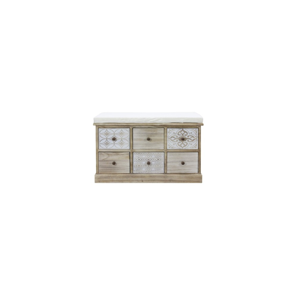 CHEST OF 6 DRAWERS L.77.5 x W.35 x H.49 CM BROWN
