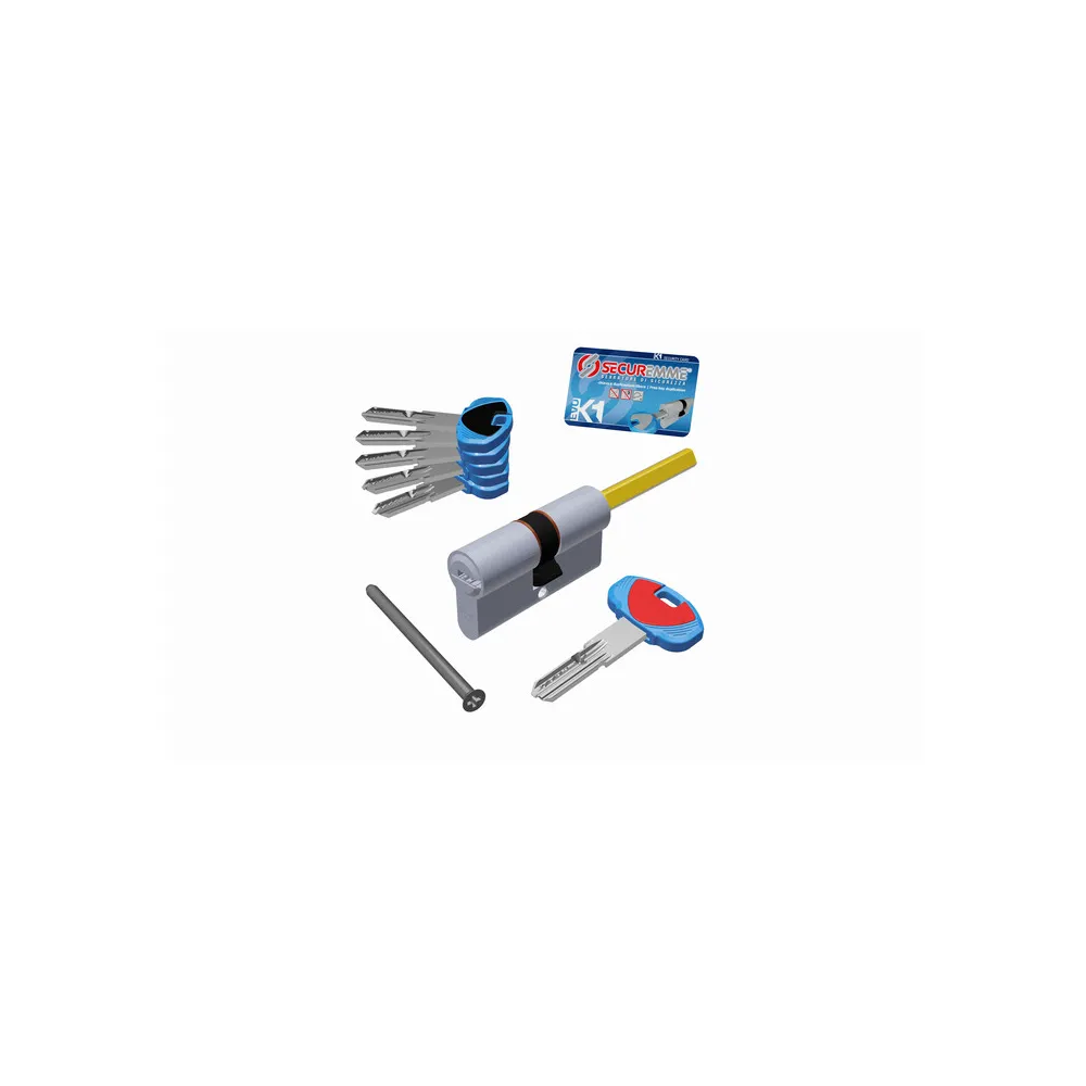 SECUREMME CILINDRO K1 5CH+1C 30+50 CROMO SAT POMOLO SECUREMME CILINDRO K1 5CH+1C 30+50 CROMO SAT POMOLO