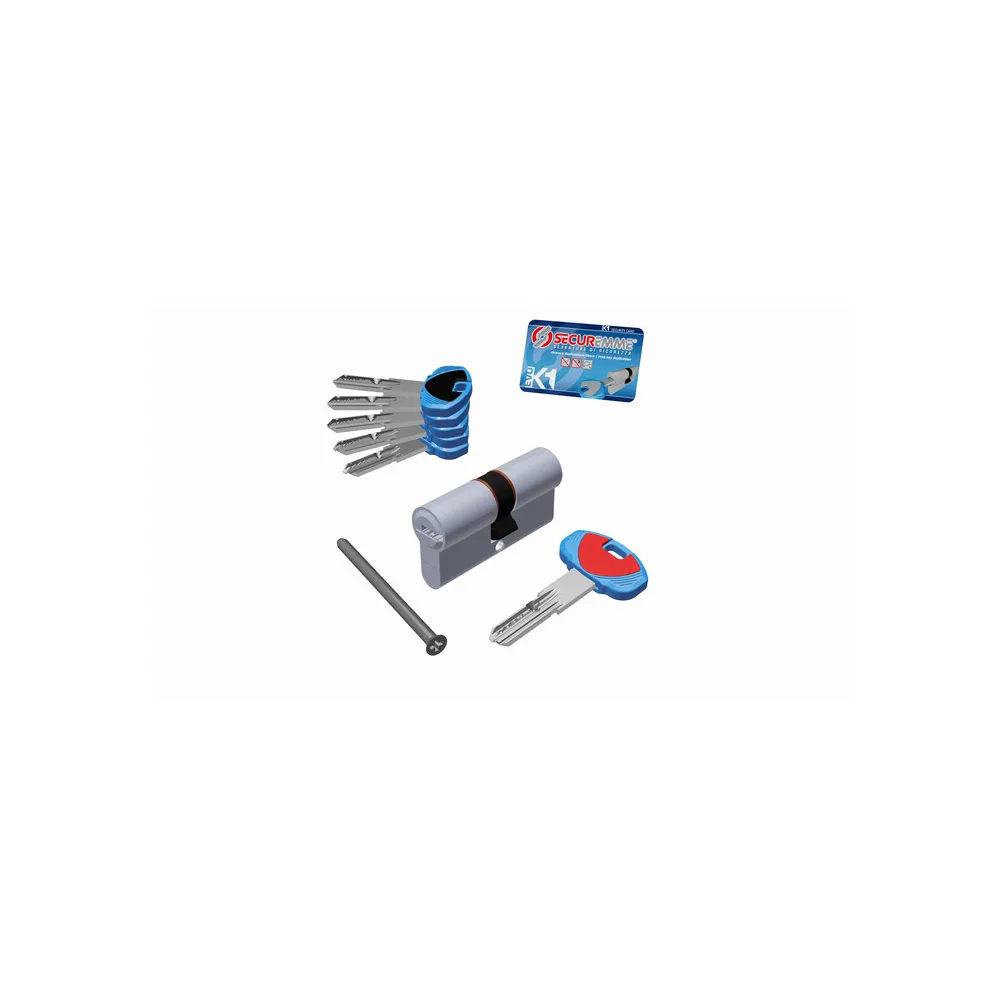 SECUREMME CILINDRO K1 5CH+1C 50+50 CROMO SAT