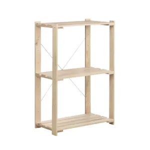 SCAFFALE IN PINO 3 RIPIANI CM 76