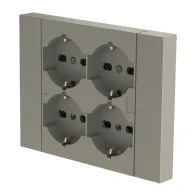 MULTIPRESA INCASSO QUADRA 4 PRESE BIP.SCH TITANIO