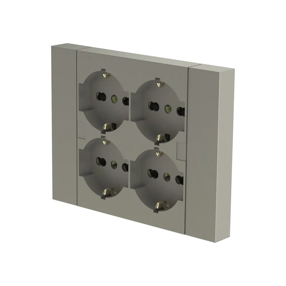 MULTIPRESA INCASSO QUADRA 4 PRESE BIP.SCH TITANIO MULTIPRESA INCASSO QUADRA 4 PRESE BIP.SCH TITANIO