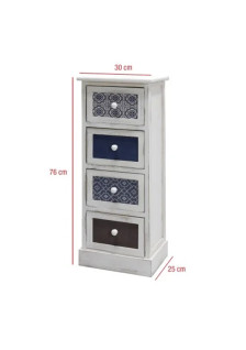 CHEST OF DRAWERS 4 DRAWERS SHABBY STYLE 76X30X35CM