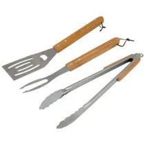 SET 3 PEZZI MANICO IN LEGNO