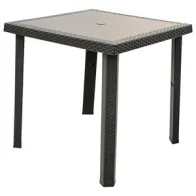 TAVOLO FIGARO RATTAN 80X80XH72CM TORTORA