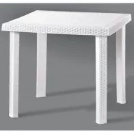 TAVOLO FIGARO RATTAN 80X80XH72CM BIANCO