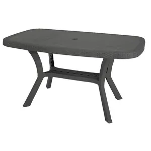 TAVOLO OTELLO RATTAN 140X82XH72CM ANTRACITE
