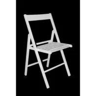 SEDIA PIEGHEVOLE IN LEGNO LACCATO BIANCO (4