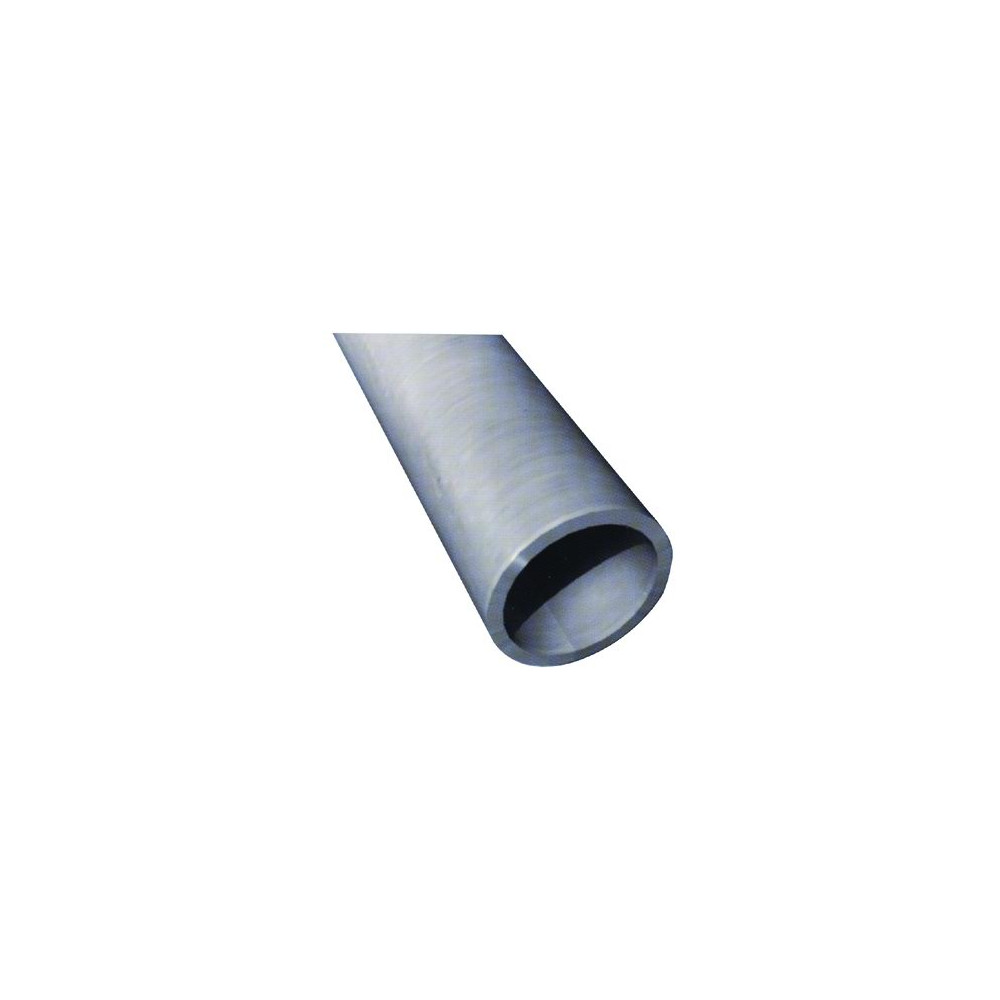 Tube rond en aluminium argenté, longueur de 2 mètres, dimensions 12x1 mm.
