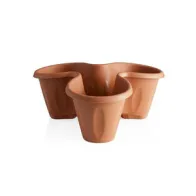 VASO TRIFOGLIO SET 3PZ TERRACOTTA