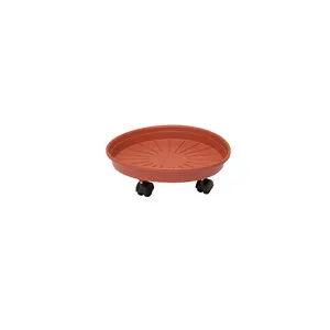 SOTTOVASO MARGHERITA C/RUOTE 55X8HCM TERRACOTA (3