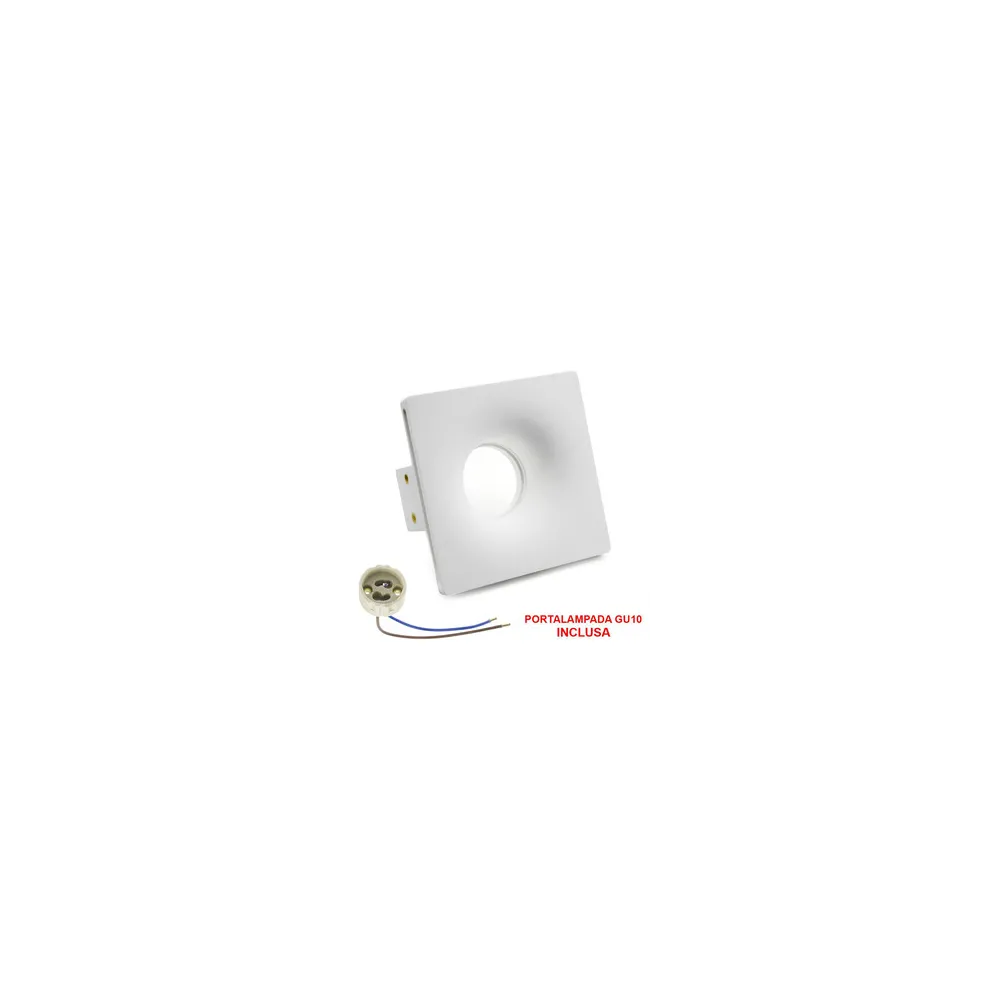 FARETTO IN GESSO 125X125MM QUADRATO GU10 INCL. FARETTO IN GESSO 125X125MM QUADRATO GU10 INCL.