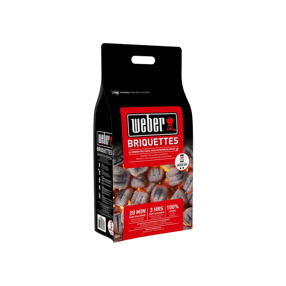 WEBER BRICCHETTI CARBONE DA 4 KG WEBER BRICCHETTI CARBONE DA 4 KG