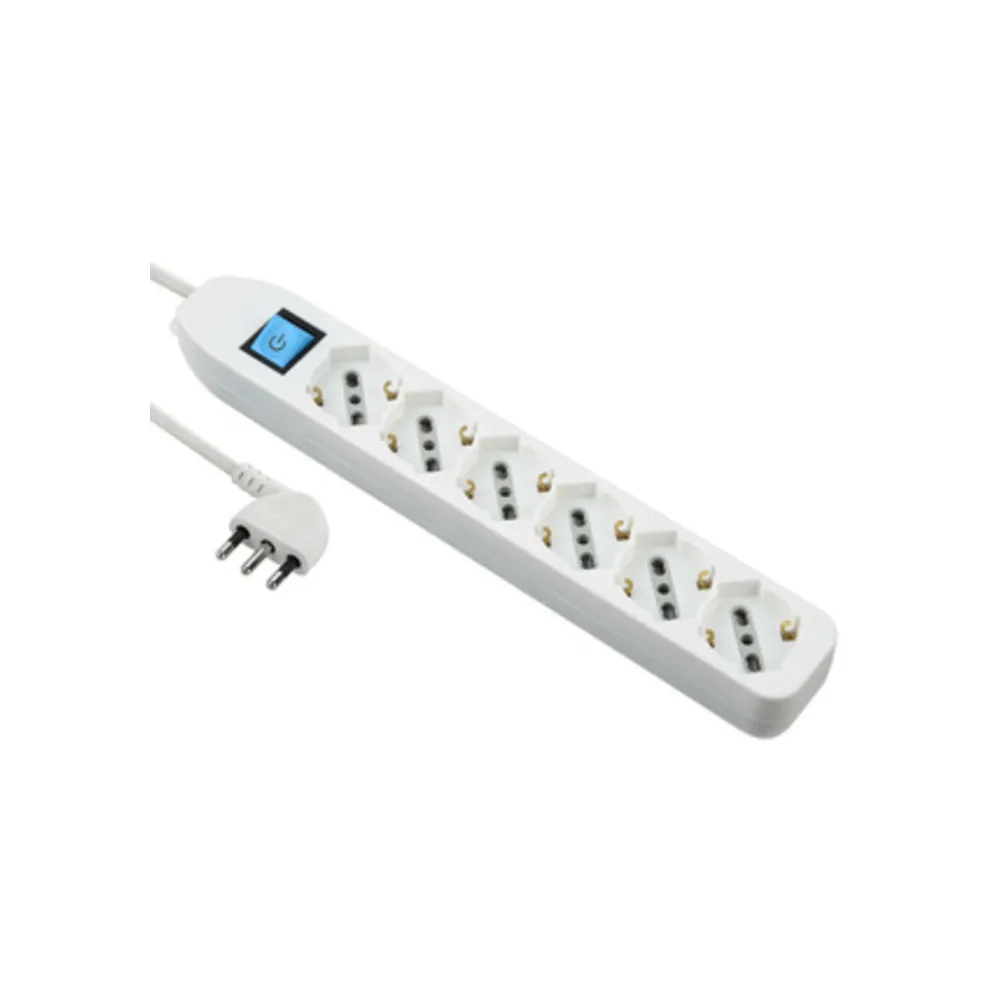MULTIPRESA 6P BIP/SCHUKO+INTERR BIANCO FIG.4
