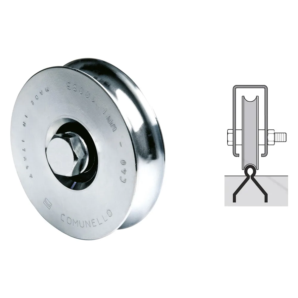 RUOTA PER CANCELLI GOLA A 'U' ø 100 1 cuscinetto 310 h.gola 7 RUOTA PER CANCELLI GOLA A 'U' ø 100 1 cuscinetto 310 h.gola 7