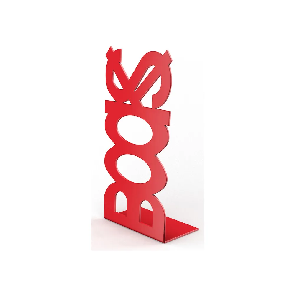 FERMALIBRO IN ACCIAIO BOOKS ROSSO (10