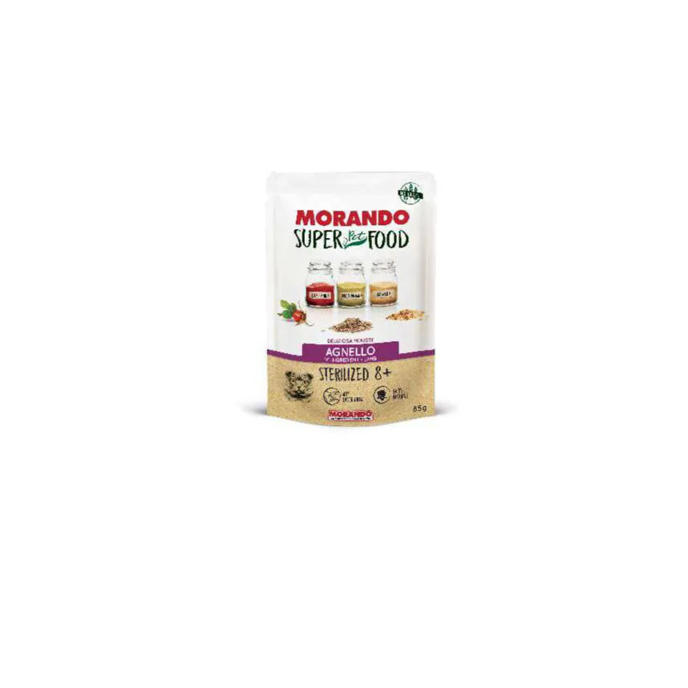 CIBO GATTO MORANDO SUPERFOOD 85 G 8+STERIL AGNEL (24