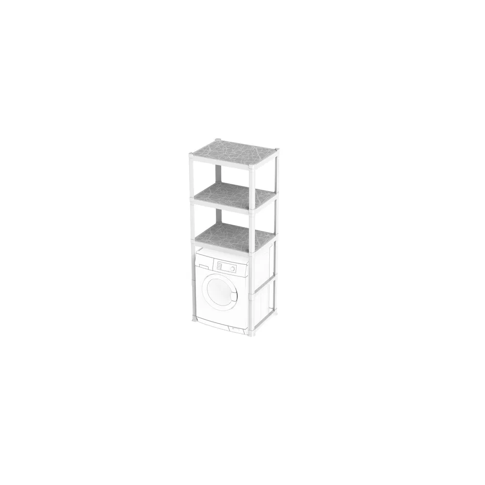 SCAFFALE COPRILAVATRICE BIANCO 3 PIANI CM 60X75X184