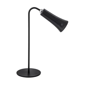 LAMPADA LED RICARICABILE DA TAVOLO ALICE NERO (12