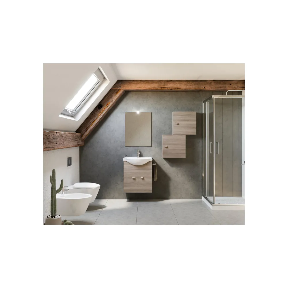 ARREDO BAGNO MOD.ZAFFIRO ROVERE FUMO 55 CM