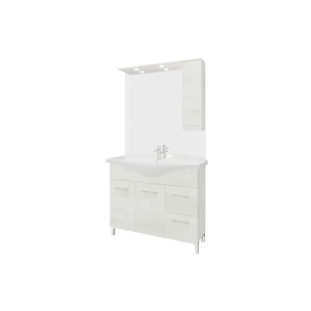 ARREDO BAGNO MOD.RUBINO ROVERE BIANCO 105 CM