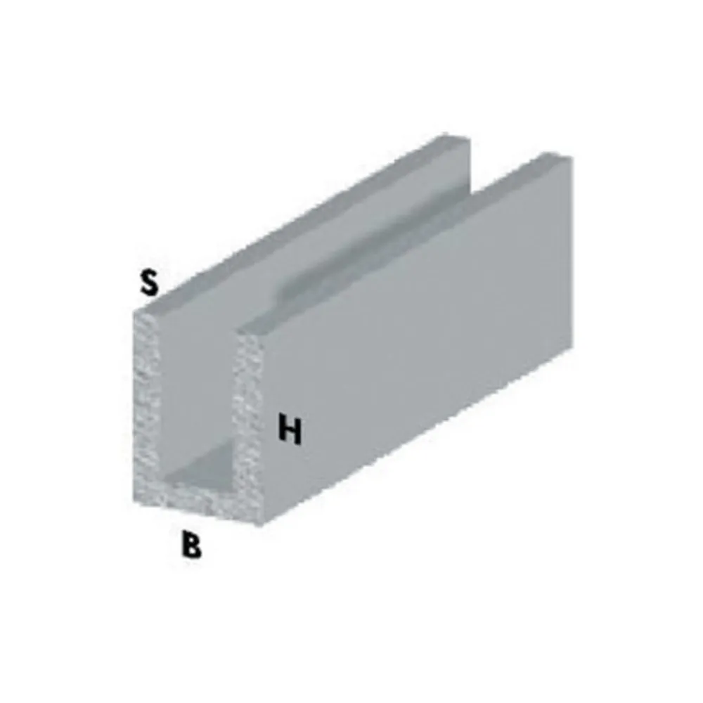 PROFILO ARGENTO H.200 CM CANALINO U  8X 8X1 MM** (5