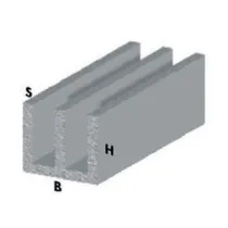 PROFILO ARGENTO H.200 CM CANALINO UU 16X12X1 MM** (5