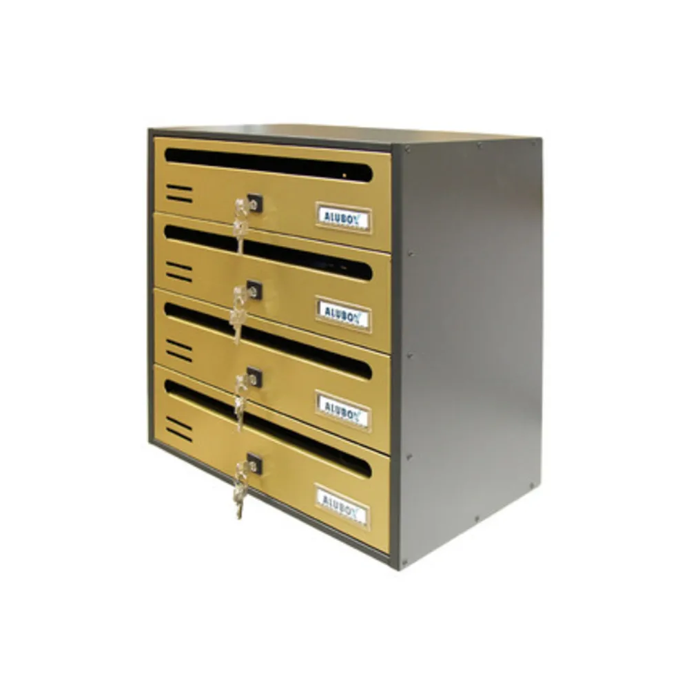 CASSETTA POSTALE ALUBOX CUBO/R 4 38
