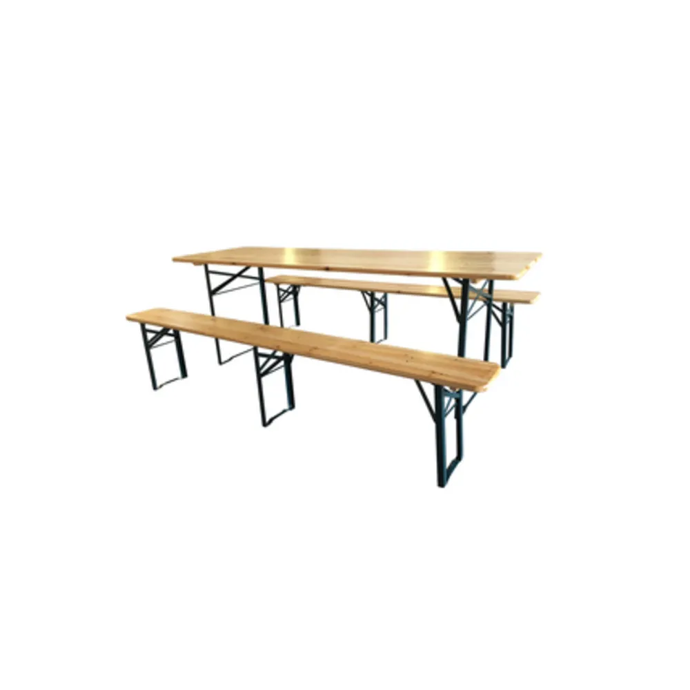 SET BIRRERIA C/PANCHE LEGNO/METALLO 220X70X76CM