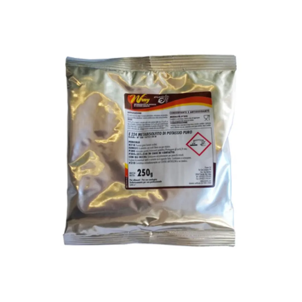 ANTIOSSIDANTE VINO METABISOLFITO WINY 250 G ANTIOSSIDANTE VINO METABISOLFITO WINY 250 G
