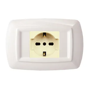 TONDO PLACCA MAGIC PLAST 1P SCHUKO BIANCO (10