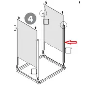 R MONTANTE VERTICALE A 2 GUIDA KIT COPRILAVATRICE RESINA 68X64XH88 CM BIANCO