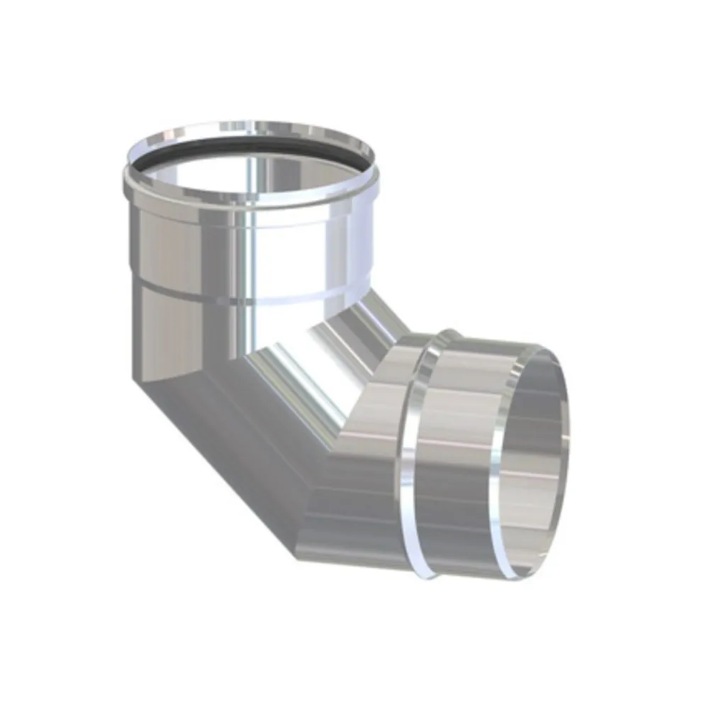 GOMITO INOX AISI 304 P/PELLET 90 8 CM (4 GOMITO INOX AISI 304 P/PELLET 90 8 CM (4