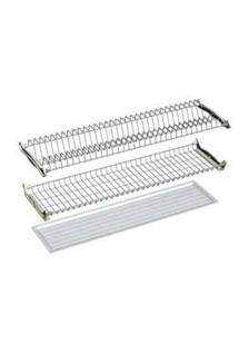 DISH DRAINER 76CM CHROME WITH GRILL AND TRAY