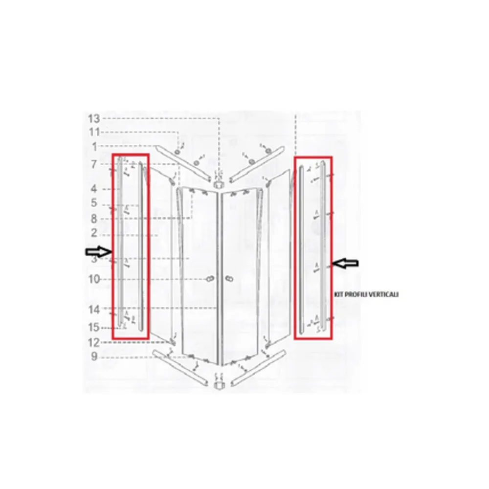 R BOX DOCCIA CM.70X90(KIT PROFILI VERTICALI)