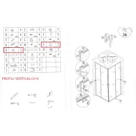 R PROFILI VERTICALI E+V X BOX DOCCIA CRIST.TRASP.MM.4 CM.80X80 IGLO4