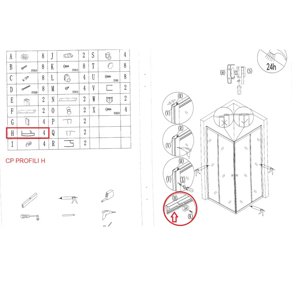 R CP PROFILI H X BOX DOCCIA CRIST.TRASP.MM.4 CM.80X80 IGLO4 R CP PROFILI H X BOX DOCCIA CRIST.TRASP.MM.4 CM.80X80 IGLO4