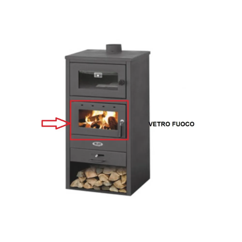 R VETRO FUOCO X STUFA A LEGNA C/FORNO MOD. BLIST BR