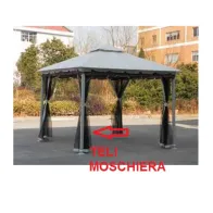 R SET 4 TELI MOSCHIERA X GAZEBO IN ACCIAIO SMERALDA MT.3X3