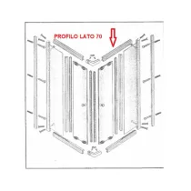 R PROFILO LATO 70 INF.+SUP. X BOX DOCCIA CRIST.TRAS/SER.MM.6CM