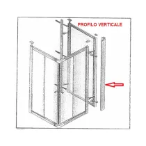 R PROFILO VERTICALE X PARETE FISSA CRIST.TRAS/SER.MM.6CM.74/80LUSSO