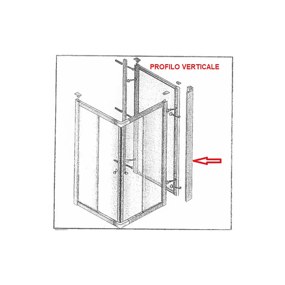 R PROFILO VERTICALE X PARETE FISSA CRIST.TRAS/SER.MM.6CM.74/80LUSSO