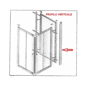R PROFILO VERTICALE X PARETE FISSA CRIST.TRAS/SER.MM.6CM.74/80LUSSO