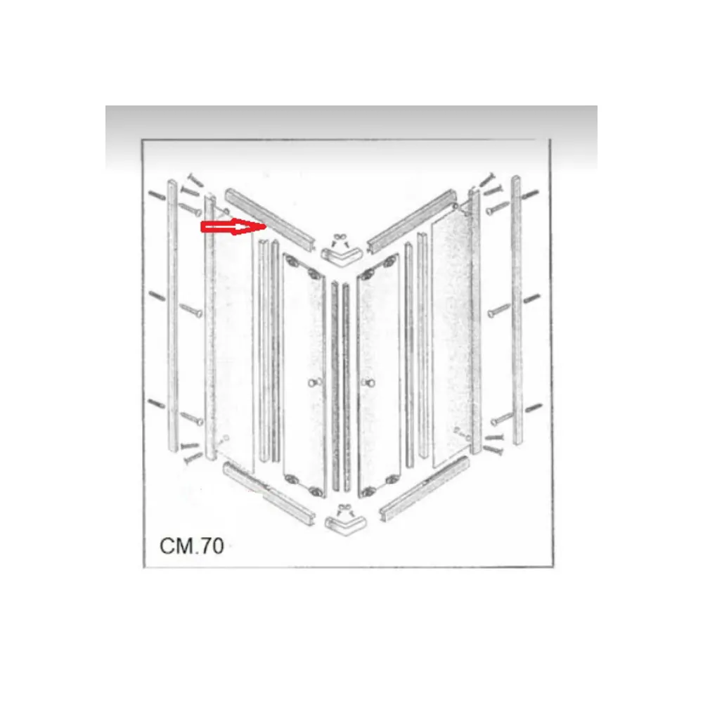 R PROFILO SUPERIORE LATO 70 X BOX DOCCIA CRISTALLO TRASP.MM.6 CM.70X90LUSSO R PROFILO SUPERIORE LATO 70 X BOX DOCCIA CRISTALLO TRASP.MM.6 CM.70X90LUSSO