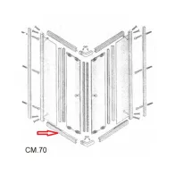 R PROFILO INFERIORE  LATO 70 X BOX DOCCIA CRISTALLO TRASP.MM.6 CM.70X90LUSSO