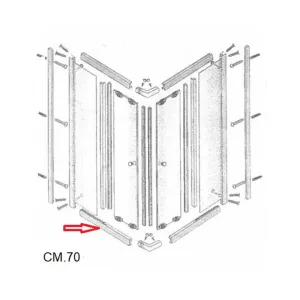 R PROFILO INFERIORE  LATO 70 X BOX DOCCIA CRISTALLO TRASP.MM.6 CM.70X90LUSSO