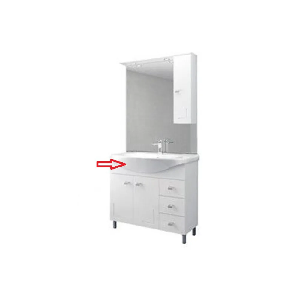 R LAVABO X MOBILE BAGNO BIANCO EVA CM.105 COMPLETO