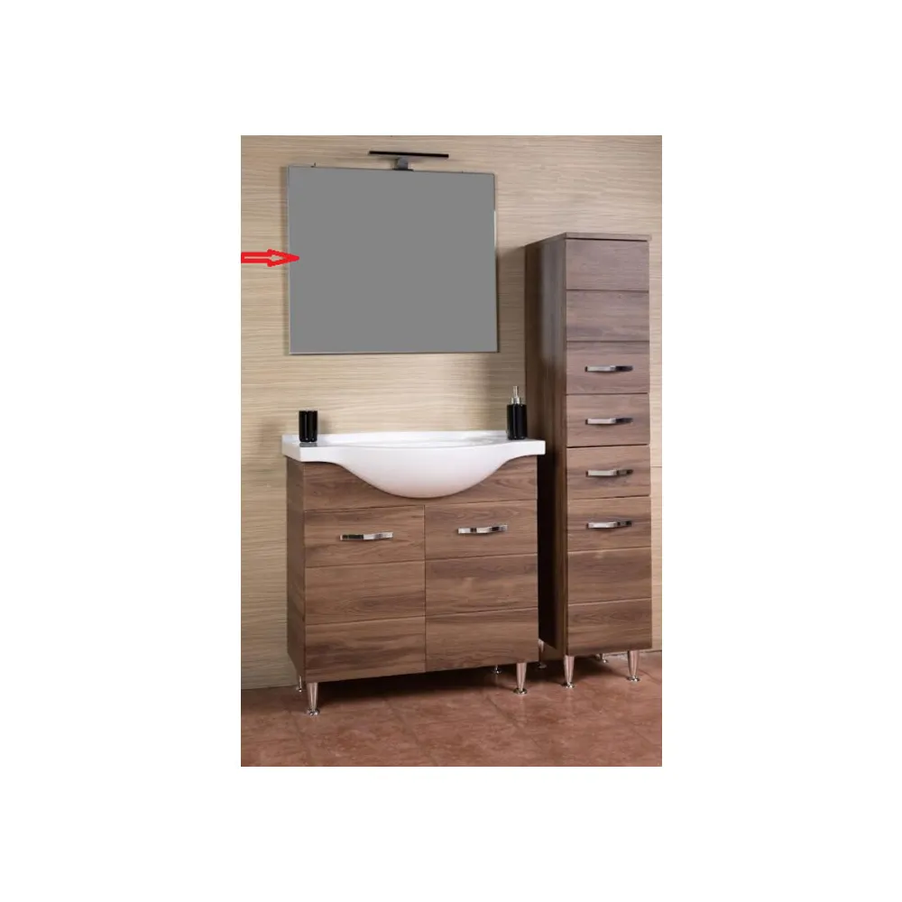 R SPECCHIO X MOBILE BAGNO ANTONELLA 2 ANTE + 3 CASSETTI 105 NOCE