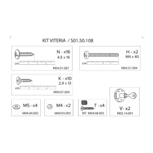 R KIT VITERIA /S01.50.108 X ARMADIO SPOGLIATOIO RESINA A 2 POSTI IN KIT C/SERRAT