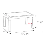 R PIEDE X TAVOLO HOUSTON RESINA 150X90XH74 CM ANTRACITE